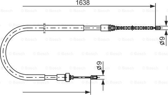 BOSCH 1 987 477 586 - Trose, Stāvbremžu sistēma www.autospares.lv