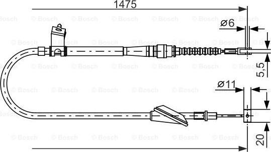 BOSCH 1 987 477 608 - Trose, Stāvbremžu sistēma www.autospares.lv