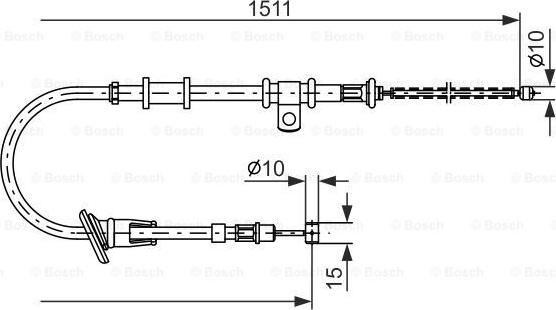 BOSCH 1 987 477 676 - Trose, Stāvbremžu sistēma www.autospares.lv