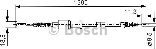 BOSCH 1 987 477 088 - Trose, Stāvbremžu sistēma www.autospares.lv