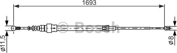 BOSCH 1 987 477 817 - Trose, Stāvbremžu sistēma www.autospares.lv