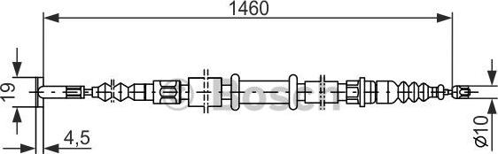 BOSCH 1 987 477 375 - Trose, Stāvbremžu sistēma www.autospares.lv