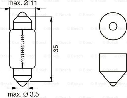 BOSCH 1 987 302 211 - Bulb, licence plate light www.autospares.lv