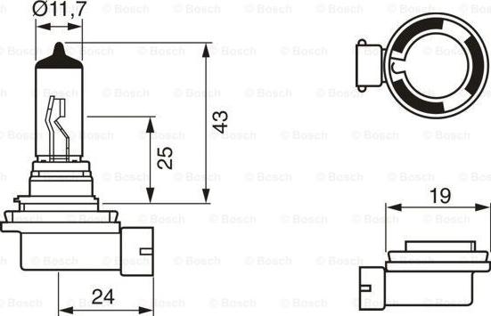 BOSCH 1 987 301 154 - Kvēlspuldze, Tālās gaismas lukturis autospares.lv