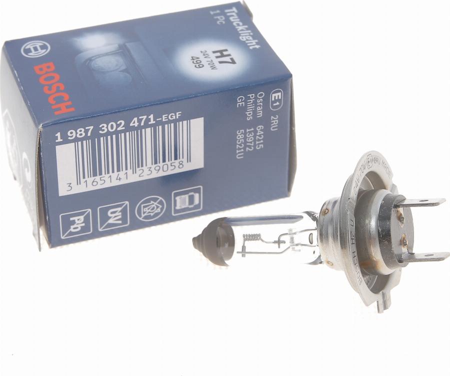 BOSCH 1 987 302 471 - Kvēlspuldze, Tālās gaismas lukturis autospares.lv