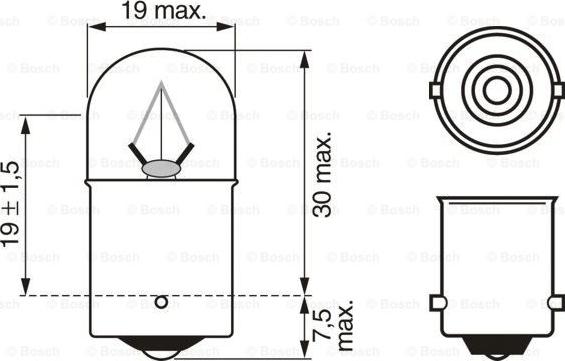 BOSCH 1 987 302 505 - Kvēlspuldze, Aizm. lukturis autospares.lv