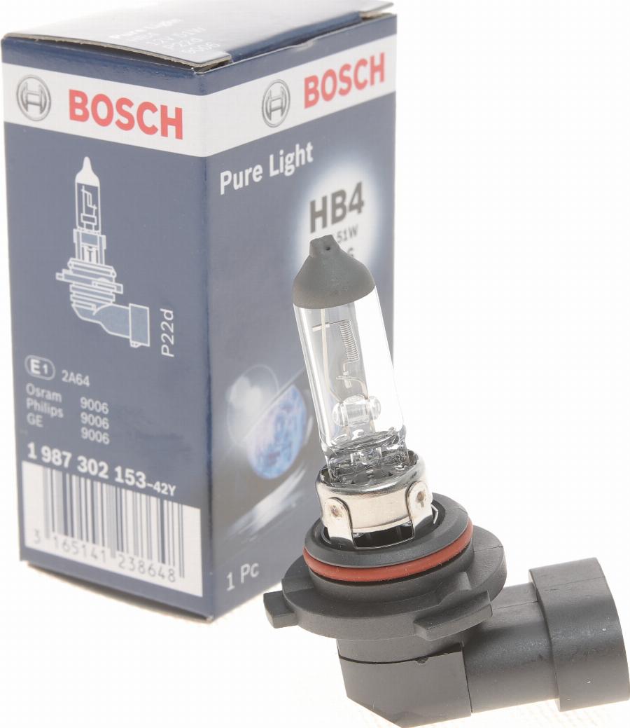 BOSCH 1 987 302 153 - Kvēlspuldze, Tālās gaismas lukturis www.autospares.lv