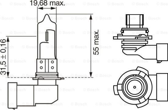 BOSCH 1 987 302 808 - Kvēlspuldze, Tālās gaismas lukturis autospares.lv