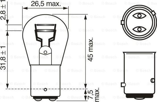 BOSCH 1 987 302 813 - Kvēlspuldze, Bremžu signāla lukturis autospares.lv