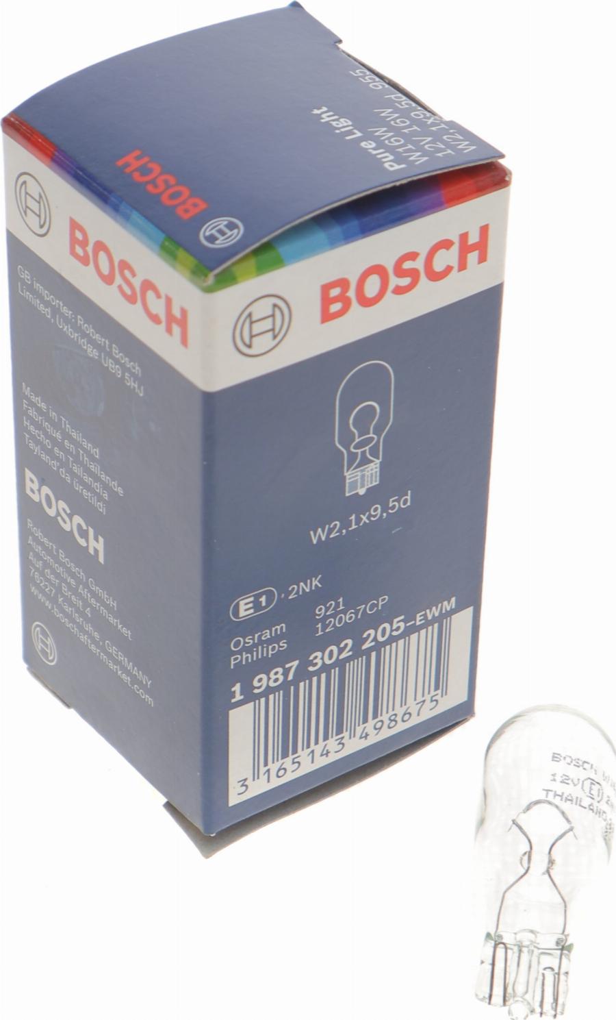 BOSCH 1 987 302 205 - Лампа накаливания, фонарь указателя поворота www.autospares.lv