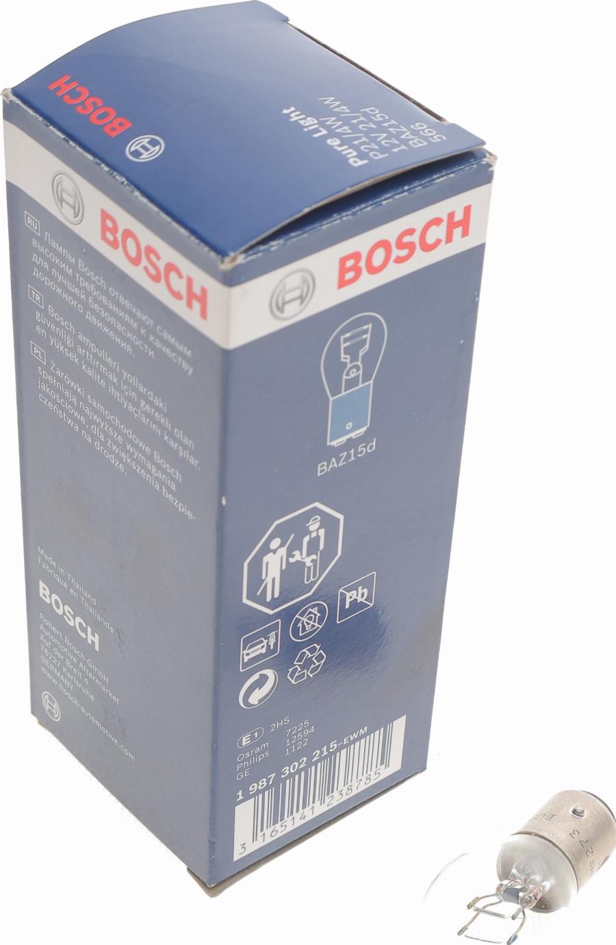 BOSCH 1 987 302 215 - Kvēlspuldze, Bremžu signāla lukturis autospares.lv