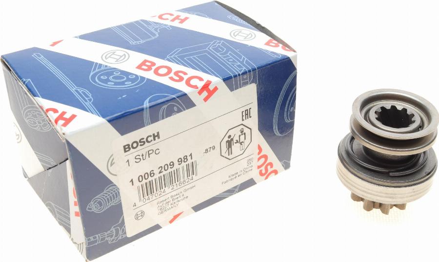 BOSCH 1 006 209 981 - Pinion, bendix, starter www.autospares.lv