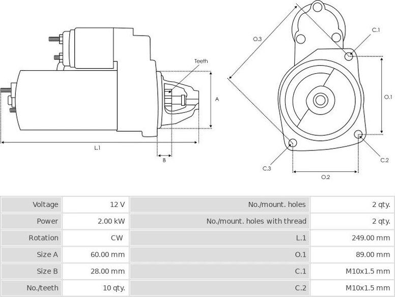 BOSCH 1147406 - Starteris autospares.lv