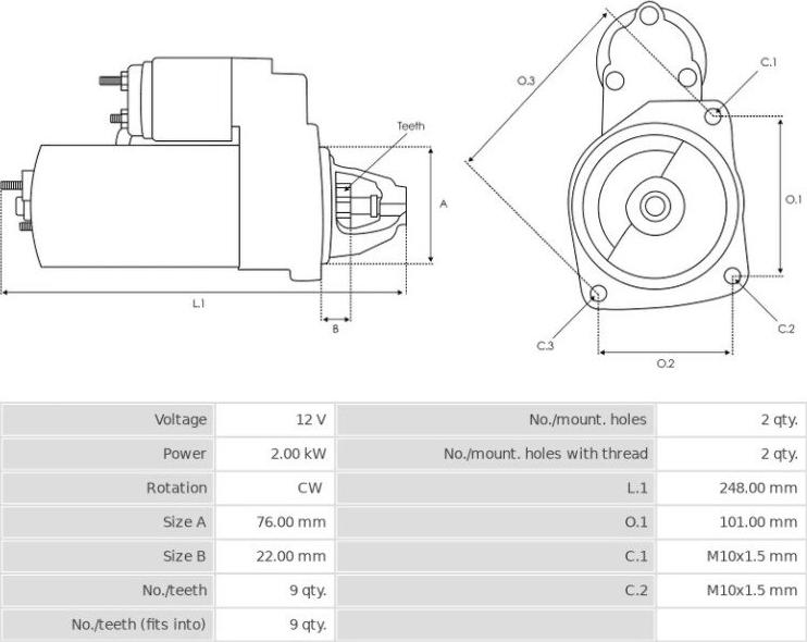 BOSCH 1109202 - Starteris www.autospares.lv