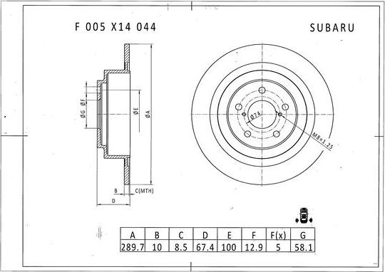 BOSCH F 005 X14 044 - Bremžu diski www.autospares.lv