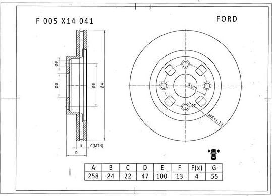 BOSCH F 005 X14 041 - Bremžu diski www.autospares.lv