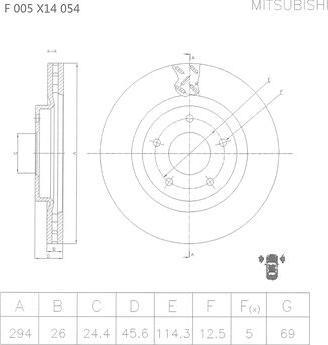 BOSCH F 005 X14 054 - Bremžu diski www.autospares.lv