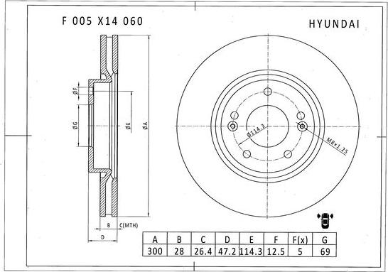 BOSCH F 005 X14 060 - Bremžu diski www.autospares.lv