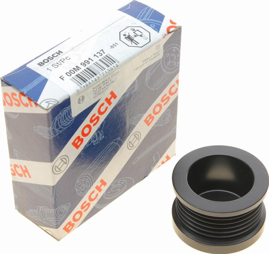 BOSCH F 00M 991 137 - Шкив генератора, муфта www.autospares.lv