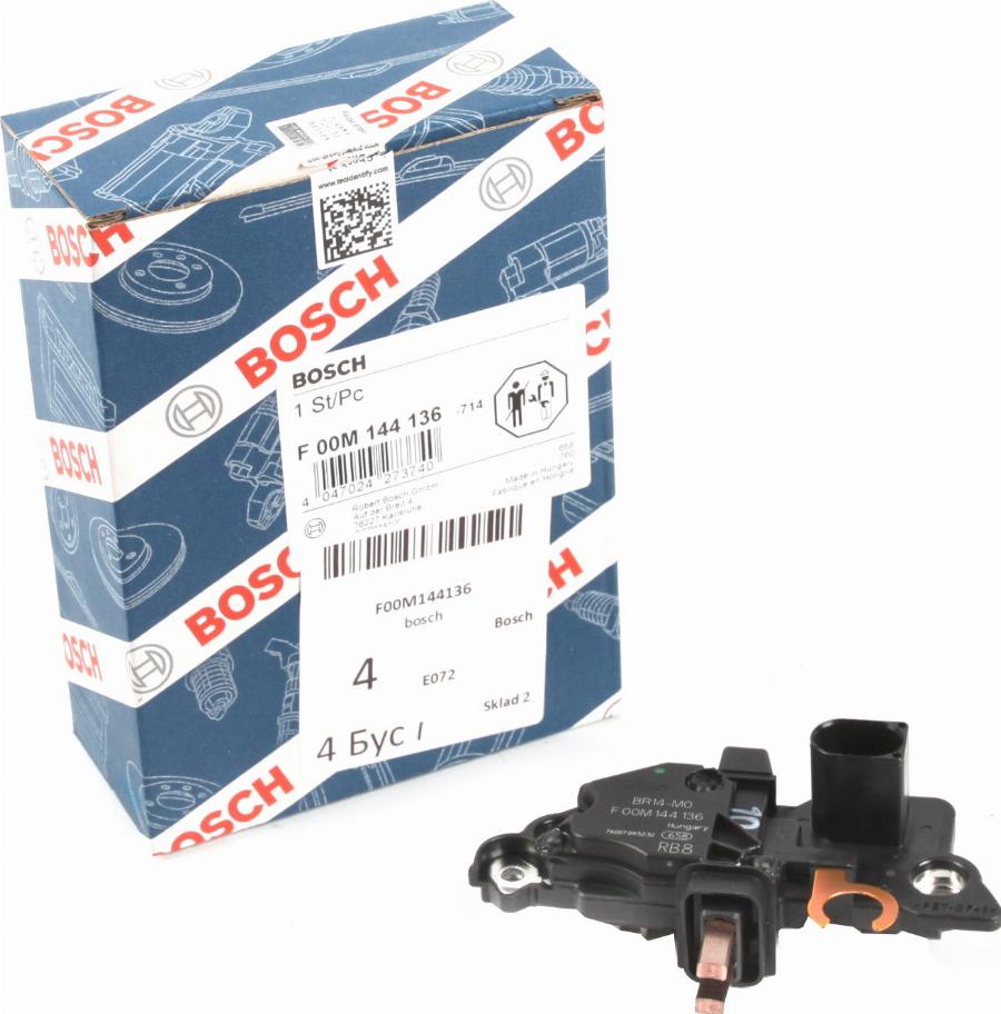 BOSCH F 00M 144 136 - Регулятор напряжения, генератор www.autospares.lv