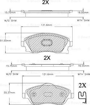 BOSCH F 03A 150 019 - Brake Pad Set, disc brake www.autospares.lv