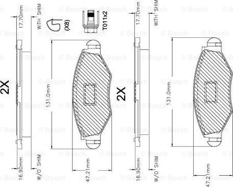 BOSCH F 03A 150 014 - Тормозные колодки, дисковые, комплект www.autospares.lv