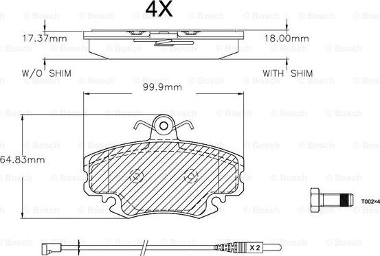 BOSCH F 03A 150 016 - Bremžu uzliku kompl., Disku bremzes www.autospares.lv