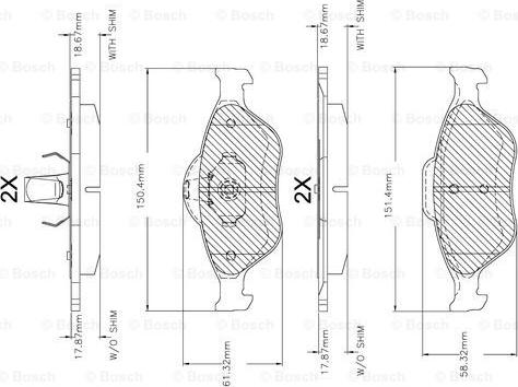 BOSCH F 03A 150 018 - Brake Pad Set, disc brake www.autospares.lv