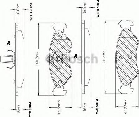 BOSCH F 03A 150 024 - Тормозные колодки, дисковые, комплект www.autospares.lv