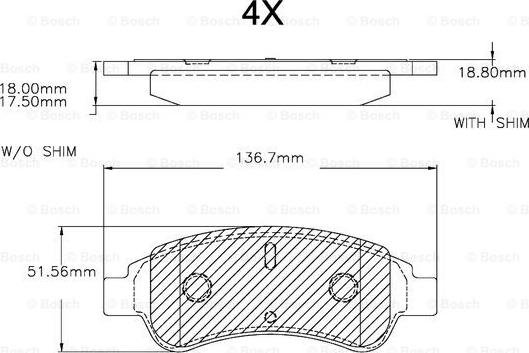 BOSCH F 03A 150 025 - Bremžu uzliku kompl., Disku bremzes autospares.lv