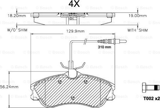 BOSCH F 03A 150 022 - Bremžu uzliku kompl., Disku bremzes autospares.lv