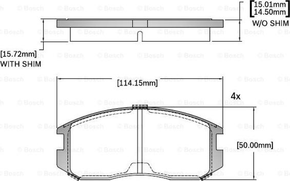 BOSCH F 03B 150 412 - Тормозные колодки, дисковые, комплект www.autospares.lv