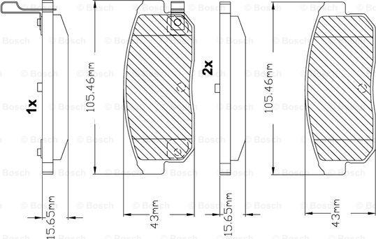 BOSCH F 03B 150 097 - Bremžu uzliku kompl., Disku bremzes www.autospares.lv