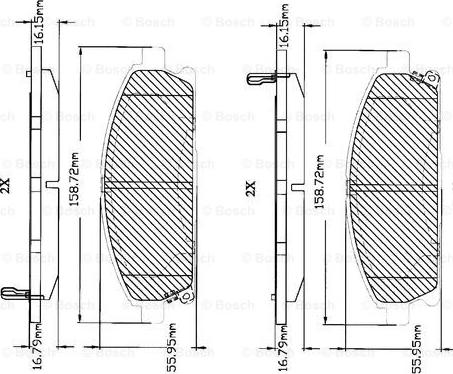 BOSCH F 03B 150 044 - Bremžu uzliku kompl., Disku bremzes autospares.lv