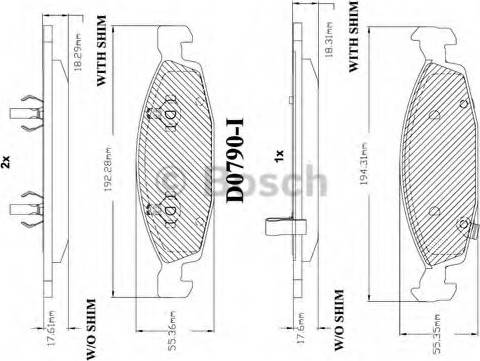 BOSCH F 03B 150 063 - Bremžu uzliku kompl., Disku bremzes www.autospares.lv