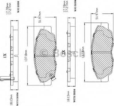 BOSCH F 03B 150 009 - Brake Pad Set, disc brake www.autospares.lv