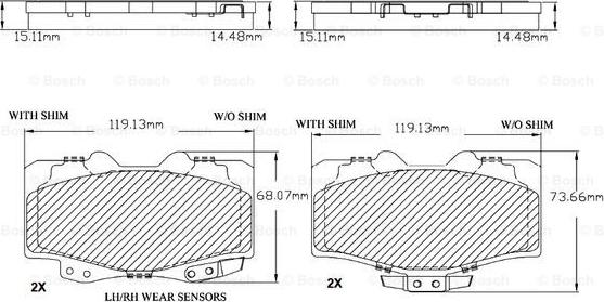 BOSCH F 03B 150 005 - Bremžu uzliku kompl., Disku bremzes autospares.lv