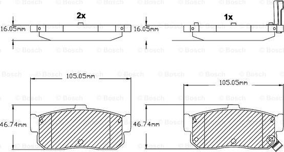 BOSCH F 03B 150 019 - Bremžu uzliku kompl., Disku bremzes www.autospares.lv