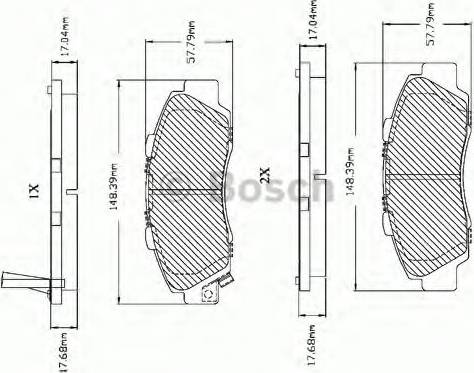 BOSCH F 03B 150 016 - Bremžu uzliku kompl., Disku bremzes www.autospares.lv