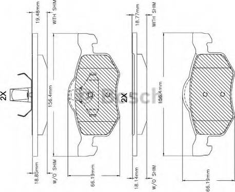 BOSCH F 03B 150 080 - Bremžu uzliku kompl., Disku bremzes autospares.lv