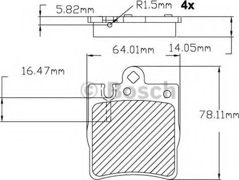 BOSCH F 03B 150 088 - Bremžu uzliku kompl., Disku bremzes www.autospares.lv