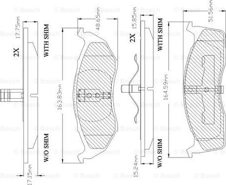 BOSCH F 03B 150 029 - Bremžu uzliku kompl., Disku bremzes www.autospares.lv