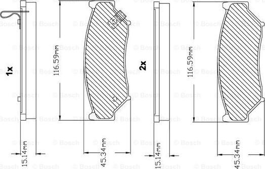 BOSCH F 03B 150 021 - Тормозные колодки, дисковые, комплект www.autospares.lv