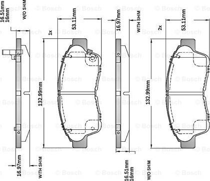 BOSCH F 03B 150 023 - Тормозные колодки, дисковые, комплект www.autospares.lv