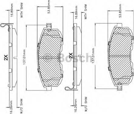 BOSCH F 03B 150 071 - Bremžu uzliku kompl., Disku bremzes autospares.lv