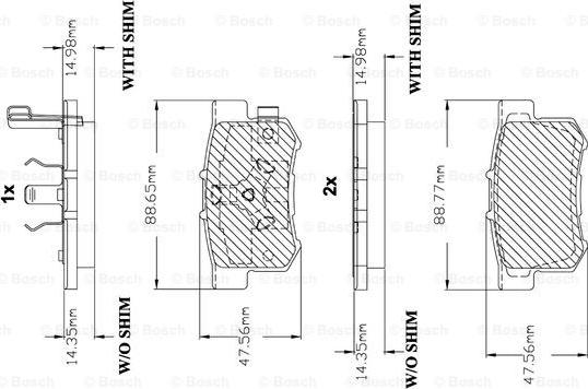 BOSCH F 03B 150 148 - Bremžu uzliku kompl., Disku bremzes www.autospares.lv