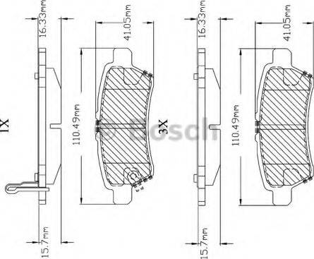 BOSCH F 03B 150 153 - Bremžu uzliku kompl., Disku bremzes www.autospares.lv