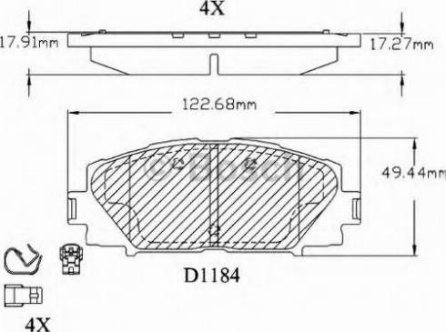 BOSCH F 03B 150 166 - Bremžu uzliku kompl., Disku bremzes www.autospares.lv