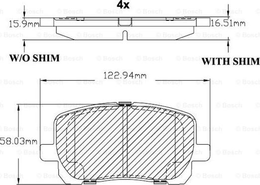 BOSCH F 03B 150 105 - Bremžu uzliku kompl., Disku bremzes autospares.lv