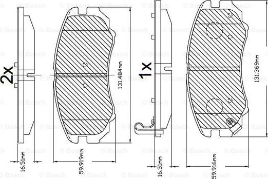 BOSCH F 03B 150 106 - Bremžu uzliku kompl., Disku bremzes www.autospares.lv